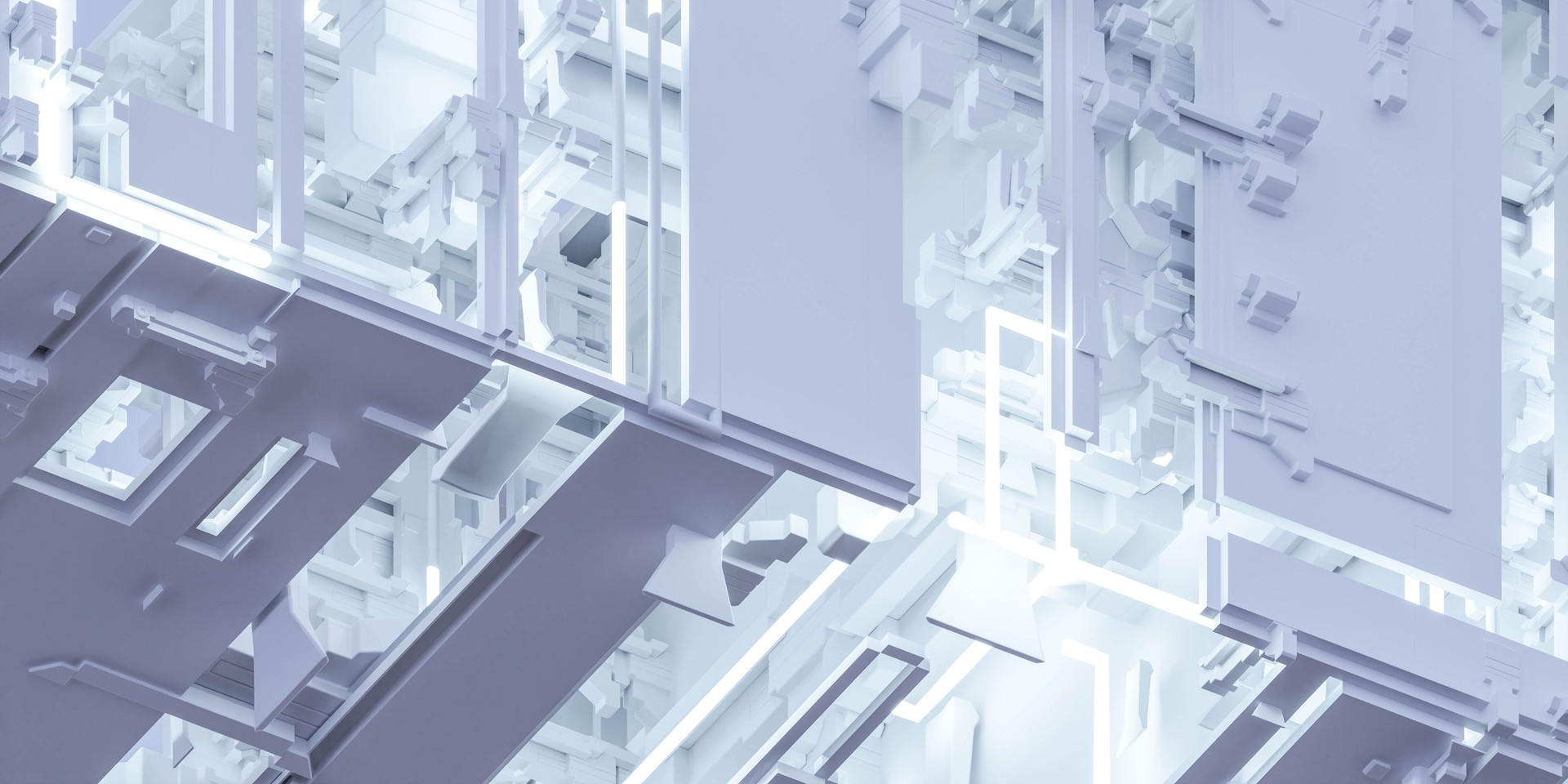 white bright laser light cube geometric shape surface 3d render illustration